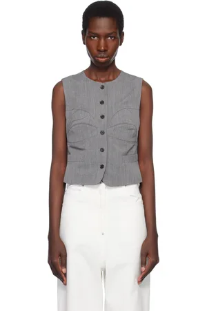 pushBUTTON Gilet gris à bonnets rembourrés