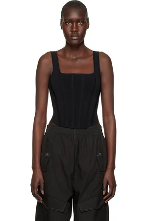 DION LEE Débardeur de style corset noir