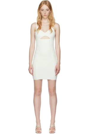 Hervé Léger Robe courte blanche à découpe