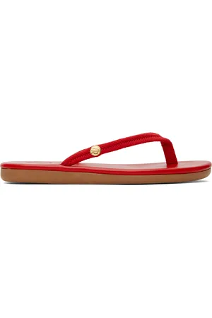 Ancient Greek Sandals Tongs Saionara rouges en corde