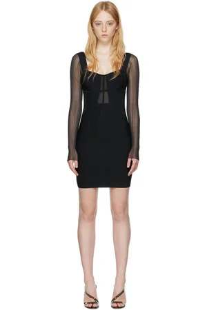 Hervé Léger Robe courte de style bustier noire