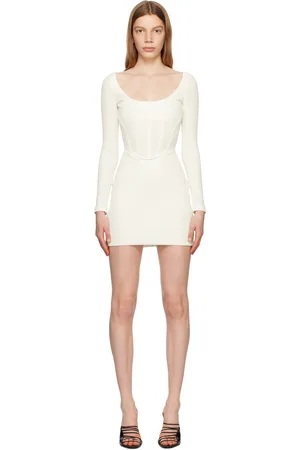 DION LEE Robe courte de style corset blanche