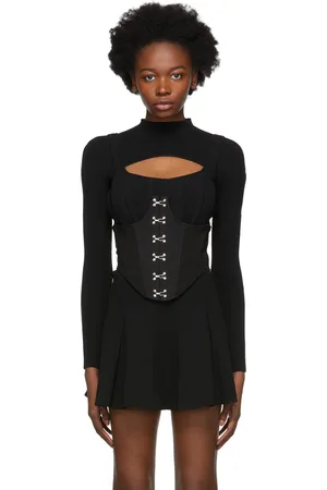 DION LEE Corset noir en coton contrecollé