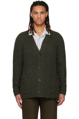 Vince Cardigan vert à col en Y