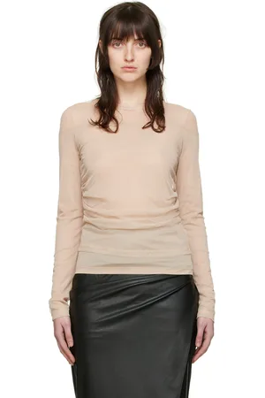 Helmut Lang T-shirt à manches longues beige exclusif à SSENSE