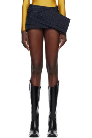 pushBUTTON Mini jupe-short de style blouson bleu marine