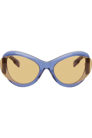 Alexander McQueen Lunettes de soleil ovales bleues