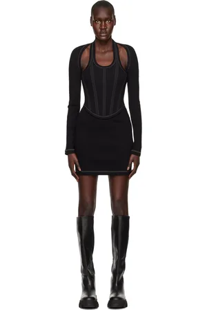 DION LEE Robe courte de style corset modulaire noire