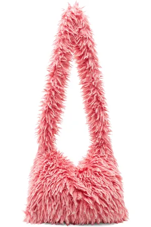 ERL Sac messager rose en fourrure synthétique