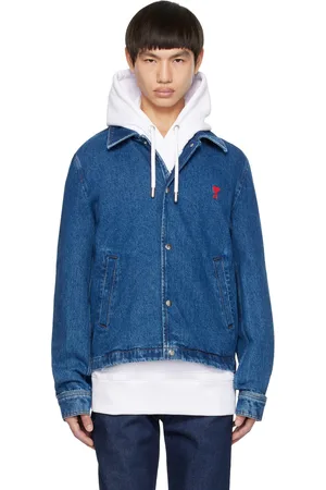 Ami Blouson bleu en denim à logo Ami de cœur