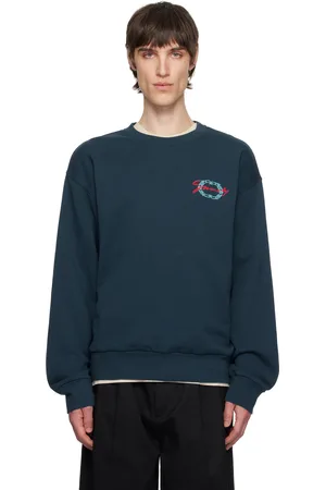 Givenchy Pull molletonné bleu marine à logo de médaillon