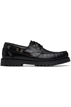 Ernest W. Baker Chaussures bateau noires en cuir