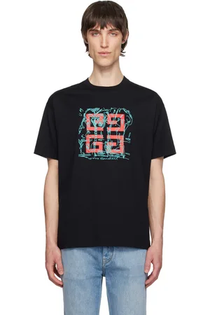 Givenchy T-shirt noir à coupe classique et à logo 4G