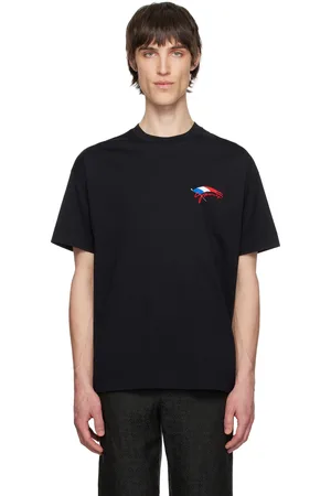 Givenchy T-shirt noir à coupe classique et à image de drapeau