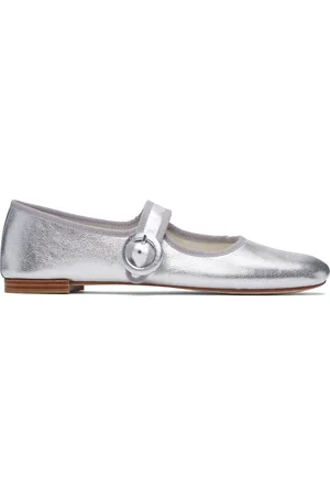 Repetto Ballerines de style Charles IX Georgia argentées à bout carré