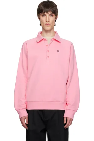 Givenchy Polo à manches longues raglan rose à boutons et à logo 4G