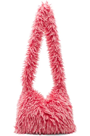 ERL Sac messager rose en fourrure synthétique
