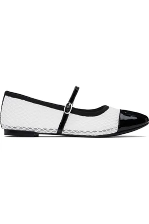 Repetto Ballerines de style Charles IX Georgiana blanc et noir en filet