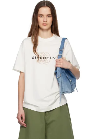 Givenchy T-shirt blanc cassé à logos inversés