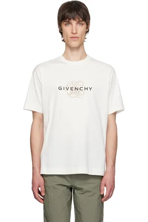 Givenchy T-shirt blanc cassé à logos inversés