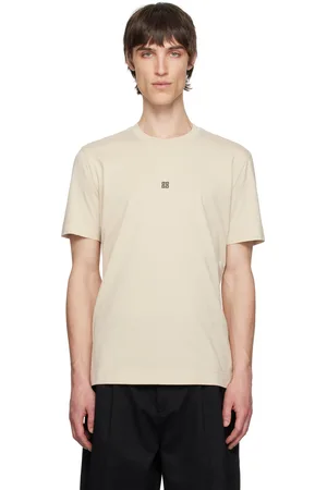Givenchy T-shirt ajusté beige en coton à logo 4G brodé