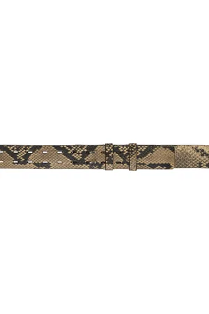 DRIES VAN NOTEN Ceinture beige et noir en cuir