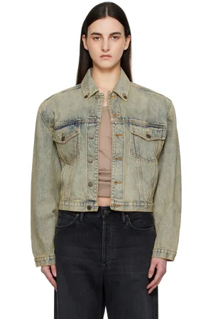 Entire Studios Blouson rétréci bleu en denim
