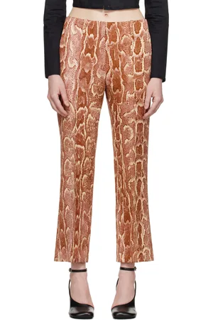 DRIES VAN NOTEN Pantalon orange à coutures pincées