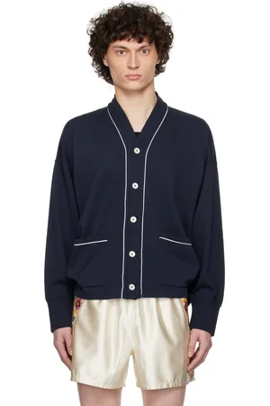 BODE Cardigan de style collégial bleu marine