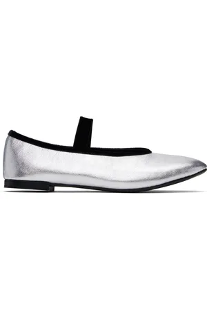 Repetto Ballerines de style Charles IX Lilouh argentées à semelle en caoutchouc