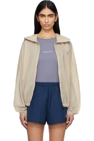 District Vision Blouson de sport coupe-vent ultraléger beige à ourlet écourté
