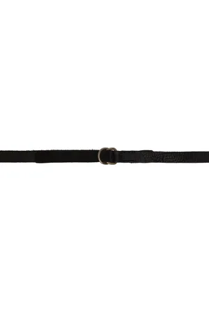 GUIDI Ceinture noire à fermoir à patte coulissante