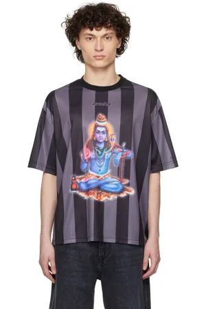 AWAKE NY T-shirt de style maillot de soccer rétro noir