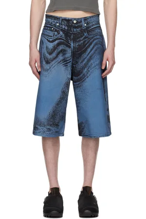 Camper Short noir et bleu en denim à effet trompe l