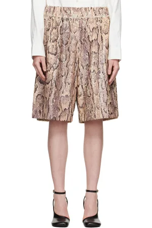 DRIES VAN NOTEN Short beige et mauve à paillettes