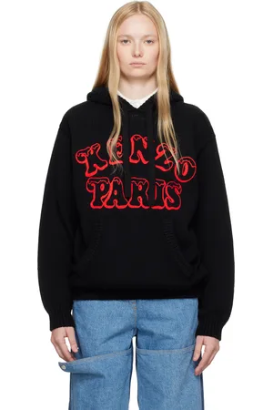Kenzo Pull à capuche noir en tricot édition VERDY - Market