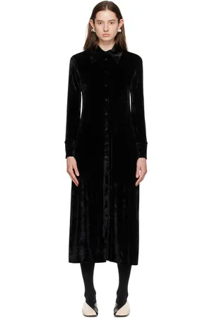 Jil Sander Robe midi à manches longues noire
