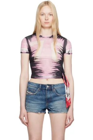 Diesel T-shirt Dash noir et rose