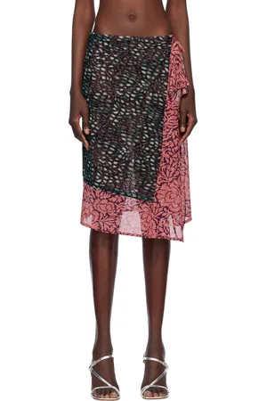 DRIES VAN NOTEN Jupe midi étagée verte
