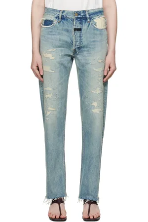 FEAR OF GOD Jean bleu à cinq poches et à effet usé