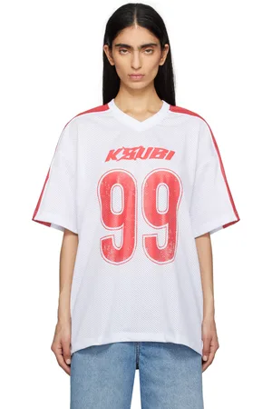 KSUBI T-shirt motard surdimensionné blanc et rouge à logo Stinger