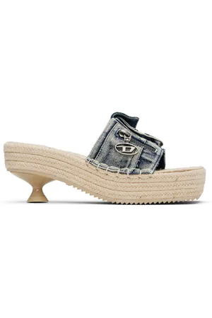 Diesel Sandales à talon Ibiza 40 bleues en denim à poche