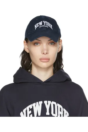 Balenciaga Casquette bleu marine à texte à logo