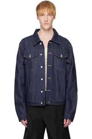 CMMAWEAR Blouson bleu marine en denim brut exclusif à SSENSE