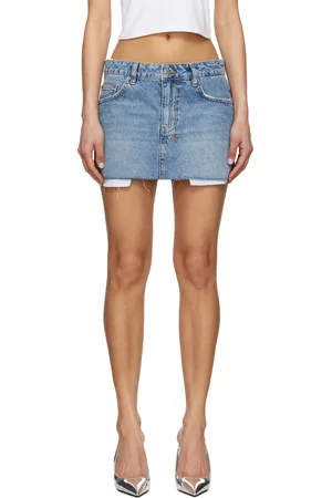 KSUBI Minijupe Swept bleue en à taille basse et à doublures de poche visibles