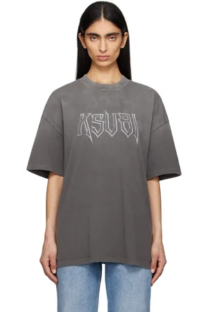 KSUBI T-shirt à manches courtes surdimensionné gris à logo Kingdom