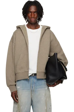 FEAR OF GOD Pull à capuche gris à glissière - Core