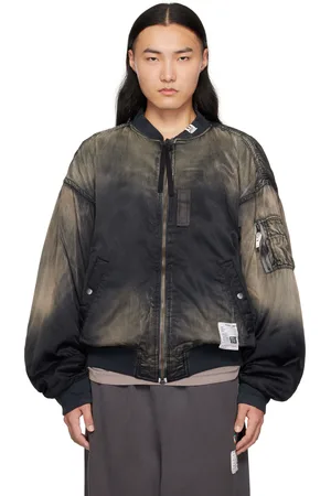Maison Mihara Yasuhiro Blouson aviateur noir et doré à effet usé