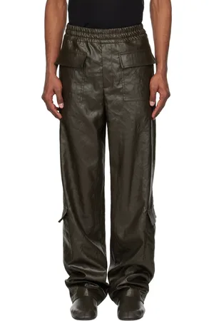 DRIES VAN NOTEN Pantalon cargo brun en crêpe
