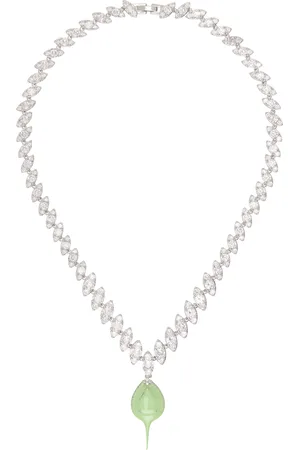 OTTOLINGER Collier argenté à ornements facettés et à pendentif enduit